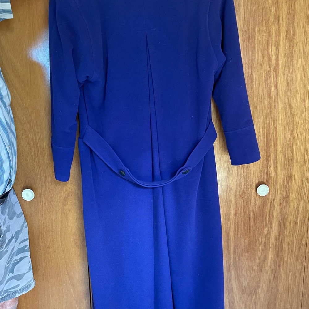 ALFRED SUNG Royal Blue Trench Coat - Picture 2 of 4